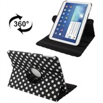 Dog Pattern Rotating Leather Case - Galaxy Tab 3 10.1 (Black)